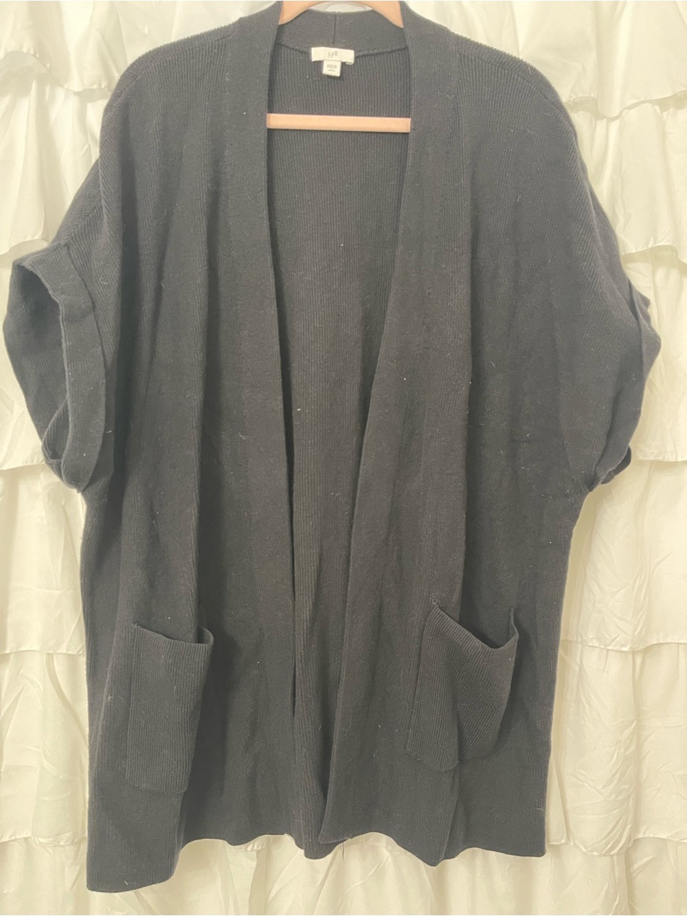 J. Jill Black Open-Front Pocket Cardigan
